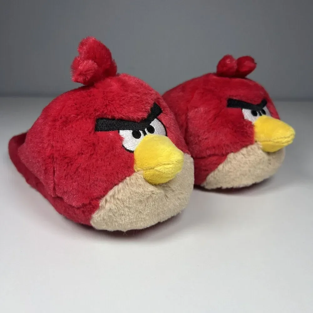 NEW! Angry Birds Red Bird Plush Slippers 2011 Size Small Kids 13-1